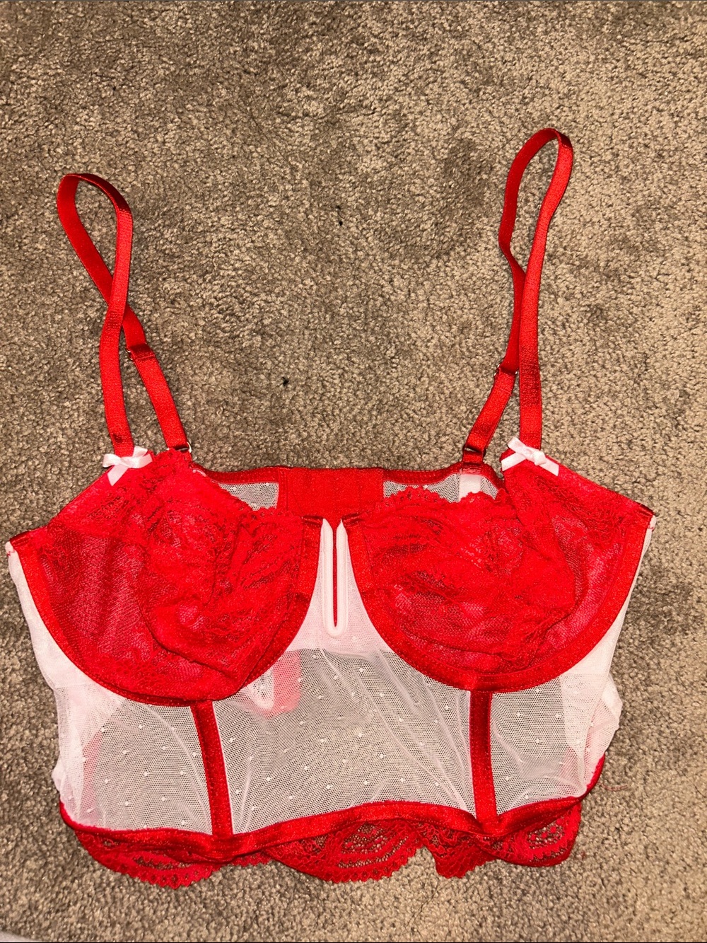 Red Lace Bralette/corset top